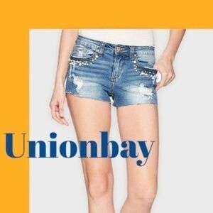 UNIONBAY Distressed Jean Shorts